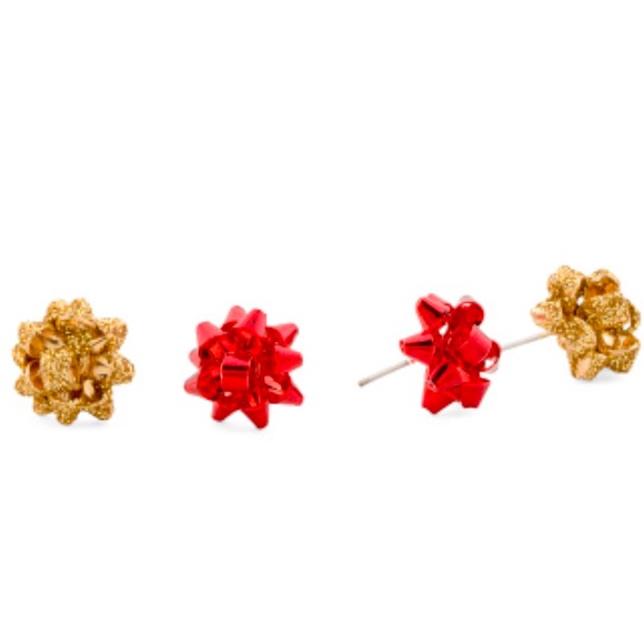 New Betsey Johnson Bow Button Earrings set - Picture 1 of 15